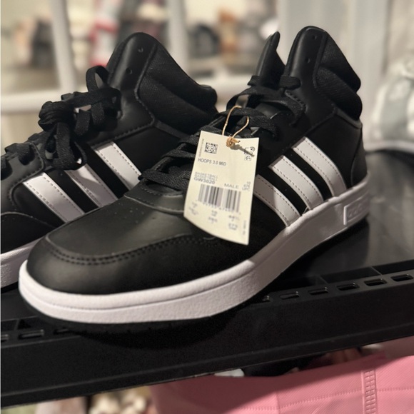 Adidas Men's Black and White High-Top Sneakers - Picture 2 of 5